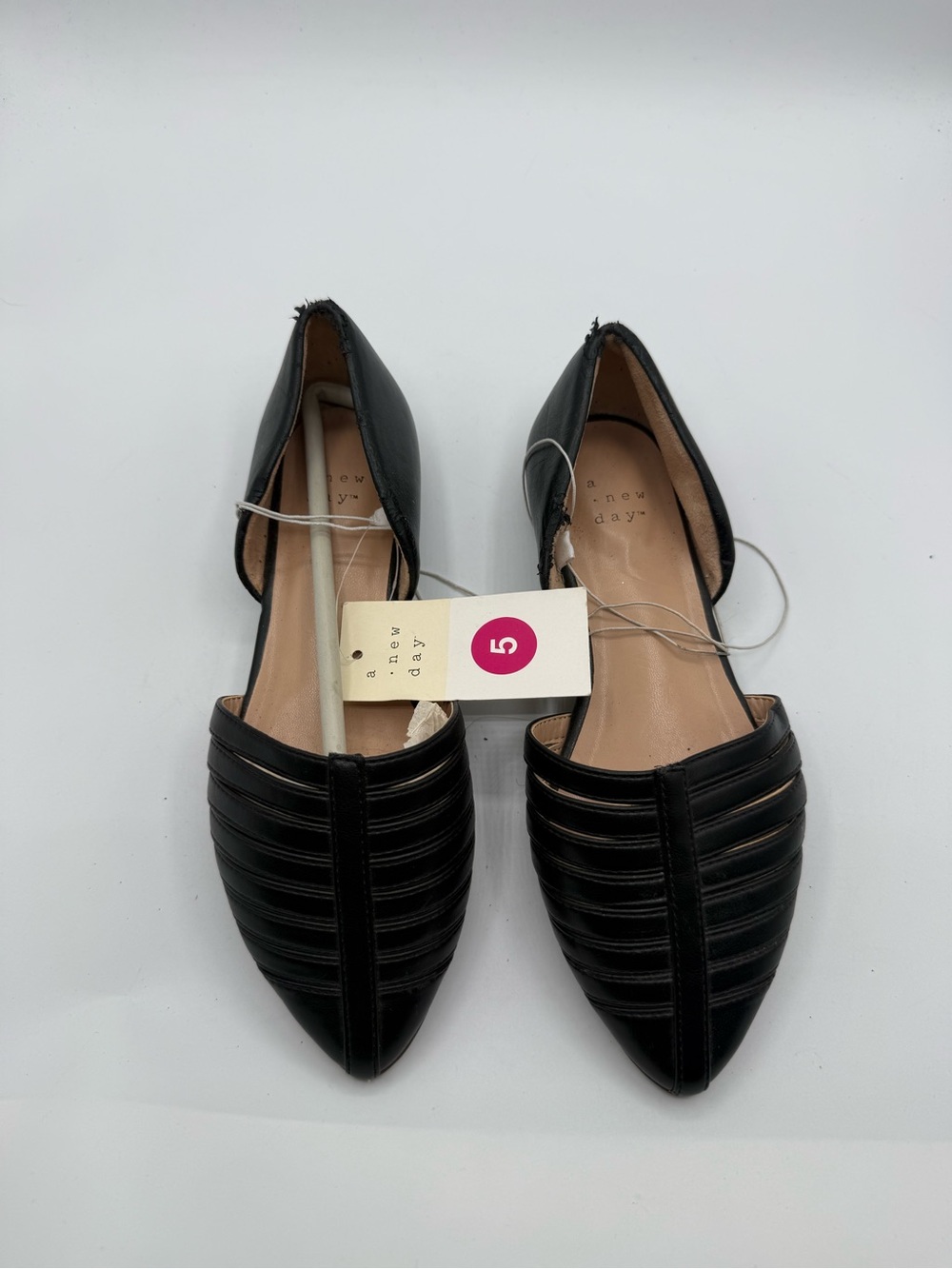 A New Day Women’s Black Printed Toe D’orsay Sandals NWT Sz 5